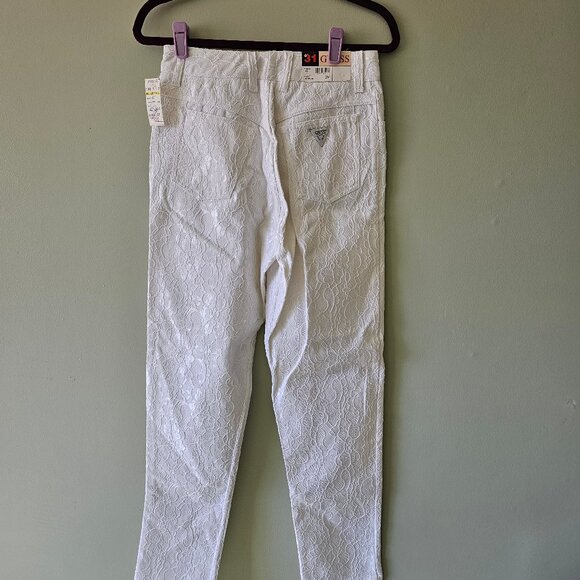 Vintage Guess By Marciano Set, Crop Jacket Jeans With Lace Embroidered Size M 31 - Picture 3 of 9